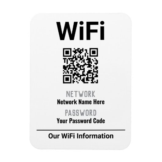 WiFi-Anweisungen mit QR-Code Magnet (Vertikal)