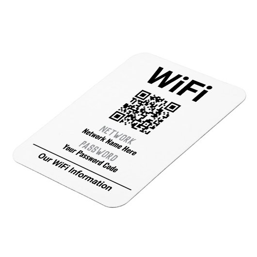 WiFi-Anweisungen mit QR-Code Magnet (Linke Seite)