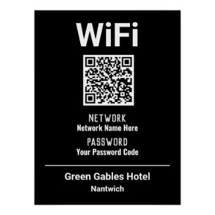 WiFi-Anweisungen mit QR-Code Poster