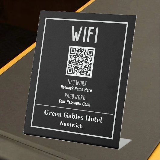 WiFi-Anweisungen mit QR-Code Sockelschild