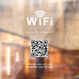 Wifi-Aufkleber   Netzwerkanzeige für Büro und Scha Fensteraufkleber