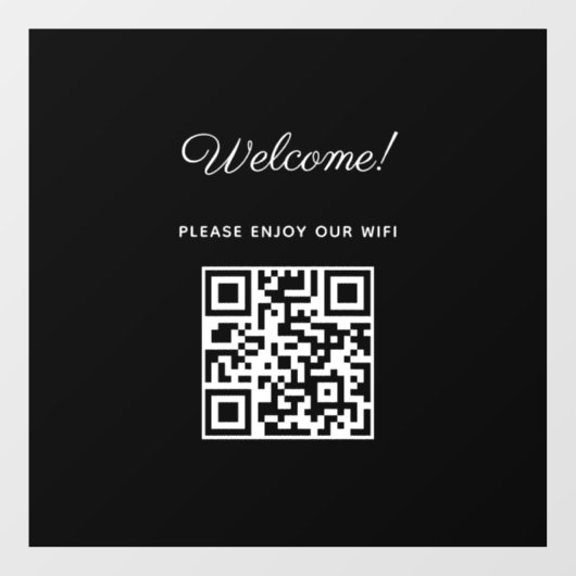 WIFI Begrüßungszeichen mit QR-Code Fensteraufkleber (Blatt)