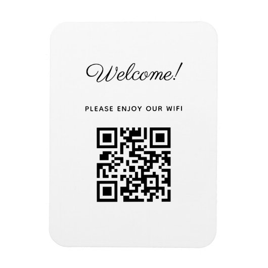 WIFI Begrüßungszeichen mit QR-Code Magnet (Vertikal)