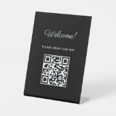 WIFI Begrüßungszeichen mit QR-Code Sockelschild (Vorderseite)