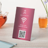 Wifi Business Logo qcode Scan verbinden Burgundy Sockelschild (In SItu)