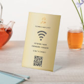 Wifi Business Logo qcode Scan zu verbinden Gold Sockelschild (In SItu)