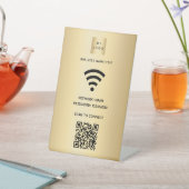 Wifi Business Logo qcode Scan zu verbinden Gold Sockelschild (In SItu)