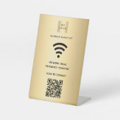 Wifi Business Logo qcode Scan zu verbinden Gold Sockelschild (Vorderseite)