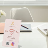Wifi Business Logo qr Code Instagram Rose Sockelschild