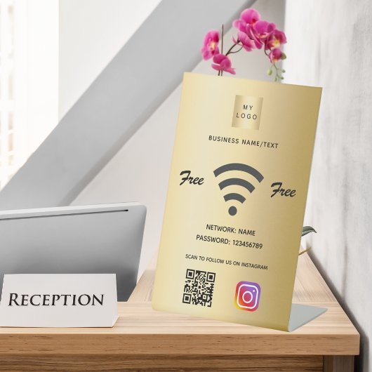 Wifi Business Logo qr Code Instagramm Sockelschild