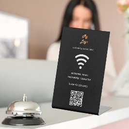 Wifi Business Logo qr Code Scan verbinden schwarz Sockelschild