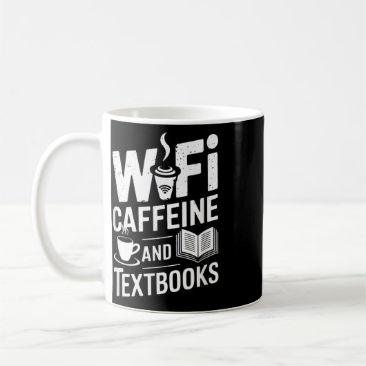 Wifi Caffeine And Textbooks Kaffeetasse (Links)