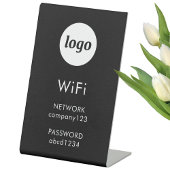 WiFi Code Logo Business Black Internet Sockelschild