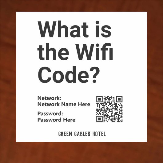 WiFi-Code mit QR-Code auf einem Aufkleber