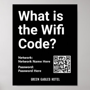WiFi-Code mit QR-Code auf einem Poster