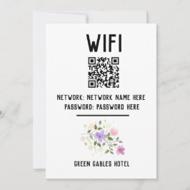 WiFi-Code mit QR-Code und Blumendesign Feiertagskarte