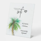 Wifi Custom Tabletop Sign - Palm Tree Beach Thema Sockelschild (Vorderseite)