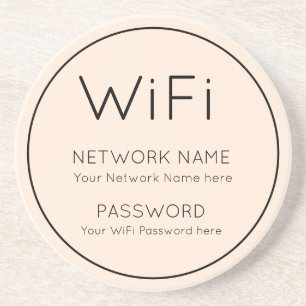 WiFi Details Einfache typografische Single-Line-Gr Getränkeuntersetzer