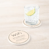 WiFi Details Einfache typografische Single-Line-Gr Getränkeuntersetzer (Seite)