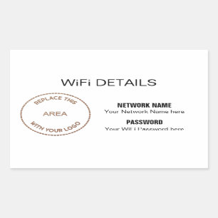 Wifi-Details für Veranstaltungen im Büro für Firme Rechteckiger Aufkleber