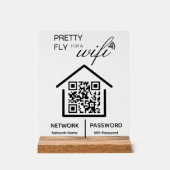 WiFi Details Hübsch Fliegen für einen WiFi QR Code Acrylschild (Vorderseite)