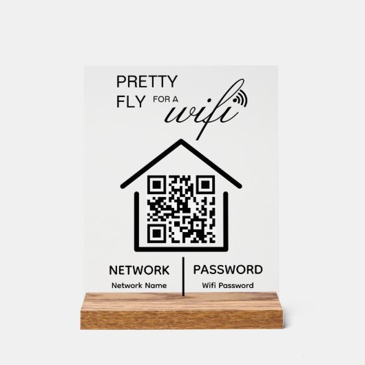 WiFi Details Hübsch Fliegen für einen WiFi QR Code Acrylschild (Vorderseite)