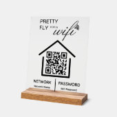 WiFi Details Hübsch Fliegen für einen WiFi QR Code Acrylschild (Winkel)