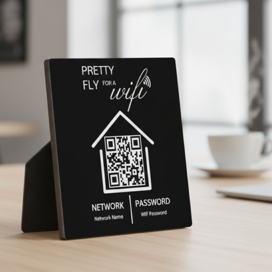 WiFi Details Hübsch Fliegen für einen WiFi QR Code Fotoplatte