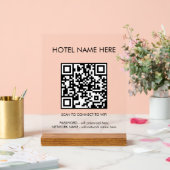 WIFI Details QR Code Hotel Name Einfach Acrylschild (Hochzeit)