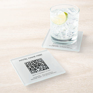WIFI Details QR Code Hotel Name Einfach Glasuntersetzer
