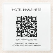 WIFI Details QR Code Hotel Name Einfach Glasuntersetzer (Vorderseite)