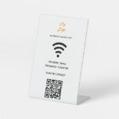 Wifi-Geschäftslogo QN-Code-Prüfung für Verbindung Sockelschild (Vorderseite)