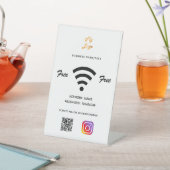 Wifi-Geschäftslogo qr-Code Instragram weiß Sockelschild (In SItu)
