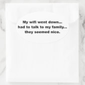 Wifi ging zurück ovaler aufkleber (Tasche)