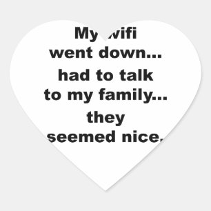 WIFI HERUNTER! Herz-Aufkleber