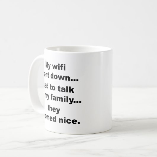 WIFI HERUNTER! KAFFEETASSE (Vorderseite Links)