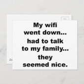 WIFI HERUNTER! POSTKARTE (Vorne/Hinten)