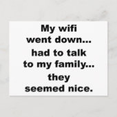 WIFI HERUNTER! POSTKARTE (Vorderseite)