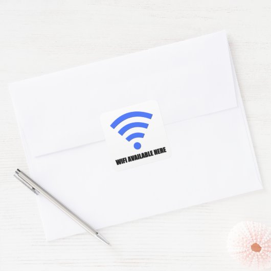 Wifi hier Aufkleber erhältlich (Umschlag)