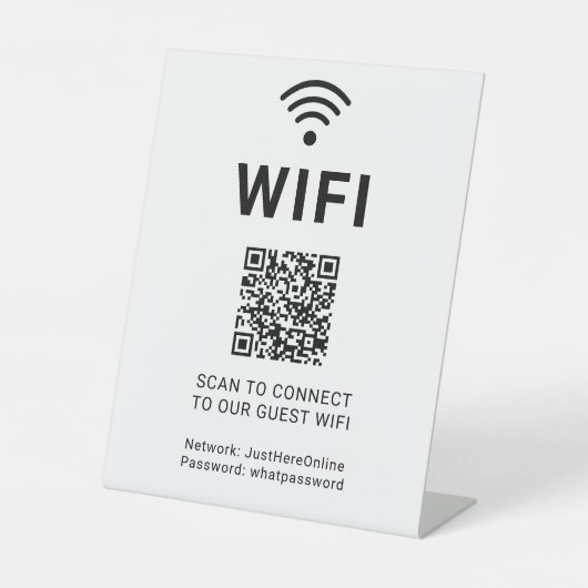 Wifi Info Sign Connect Online Minimal Modern Sockelschild (Vorderseite)