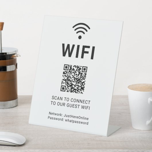 Wifi Info Sign Connect Online Minimal Modern Sockelschild (In SItu)