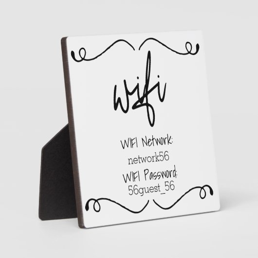 WIFI-Informationskennwort für den Gastbesucher Fotoplatte (Vorderseite)