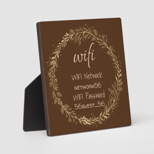 WIFI-Informationskennwort Gold Black Fotoplatte (Vorderseite)
