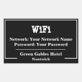 WiFi-Informationsnetzwerk und Kennwort Rechteckiger Aufkleber (Vorderseite)