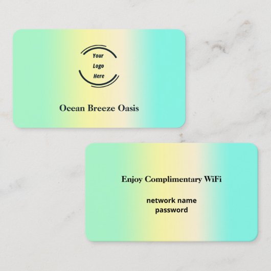 WiFi Internet Network und Password Guest Visitenkarte (Vorne/Hinten)