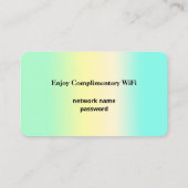 WiFi Internet Network und Password Guest Visitenkarte (Rückseite)