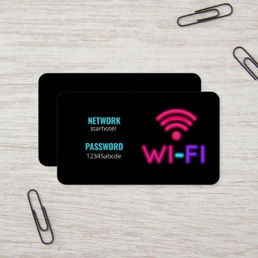 WiFi Internet-Netzwerkkennwort Visitenkarte (Vorderseite/Rückseite Beispiel)