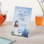 WiFi Internet Password Beach Rental Light House Pe Sockelschild (In SItu)