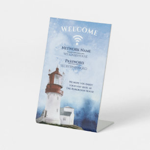 WiFi Internet Password Beach Rental Light House Sockelschild