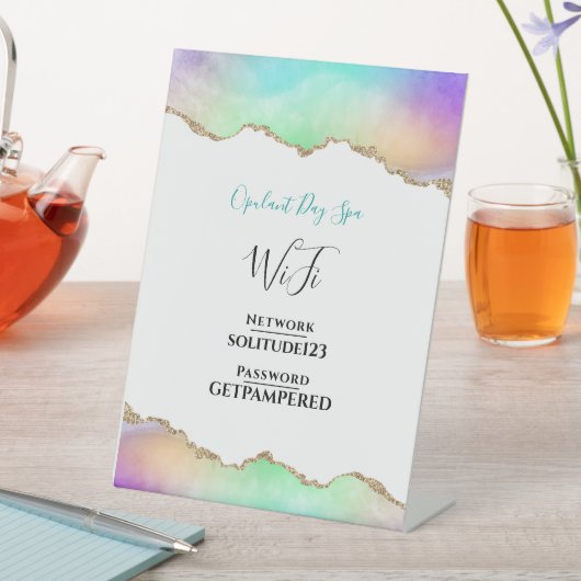 WiFi Internet Password Eleganter Tag Wellness-Cent Sockelschild (In Situ)